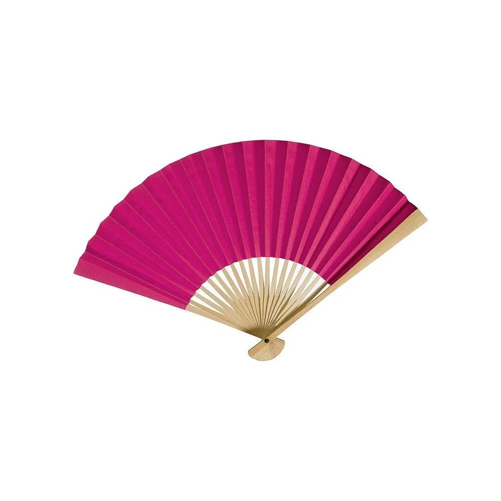 Fuchsia Paper Folding Fan (10-pack)