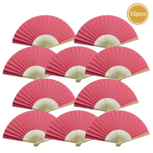 Fuchsia Paper Folding Fan (10-pack)