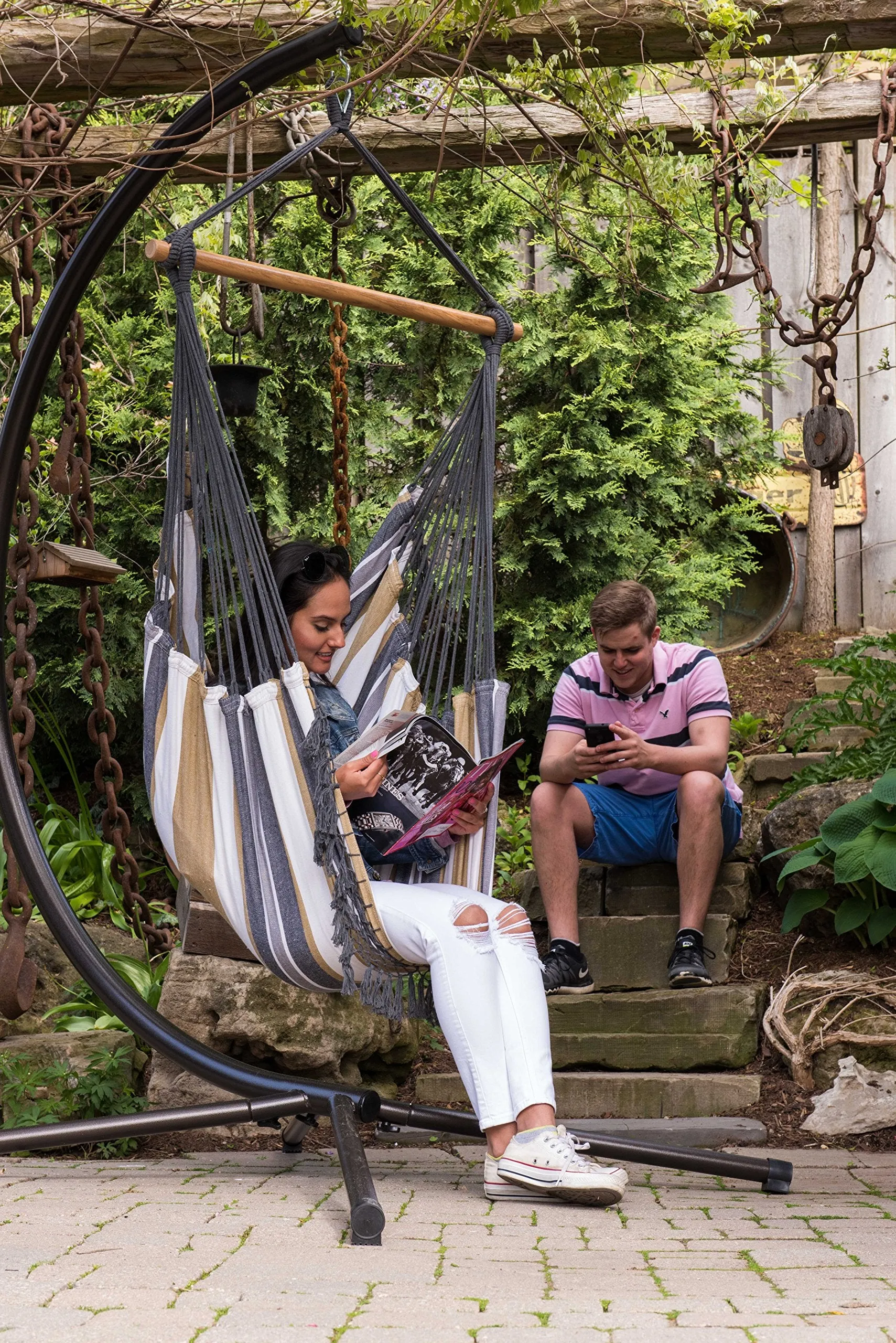 Hammock Black & White Chair - Vivere