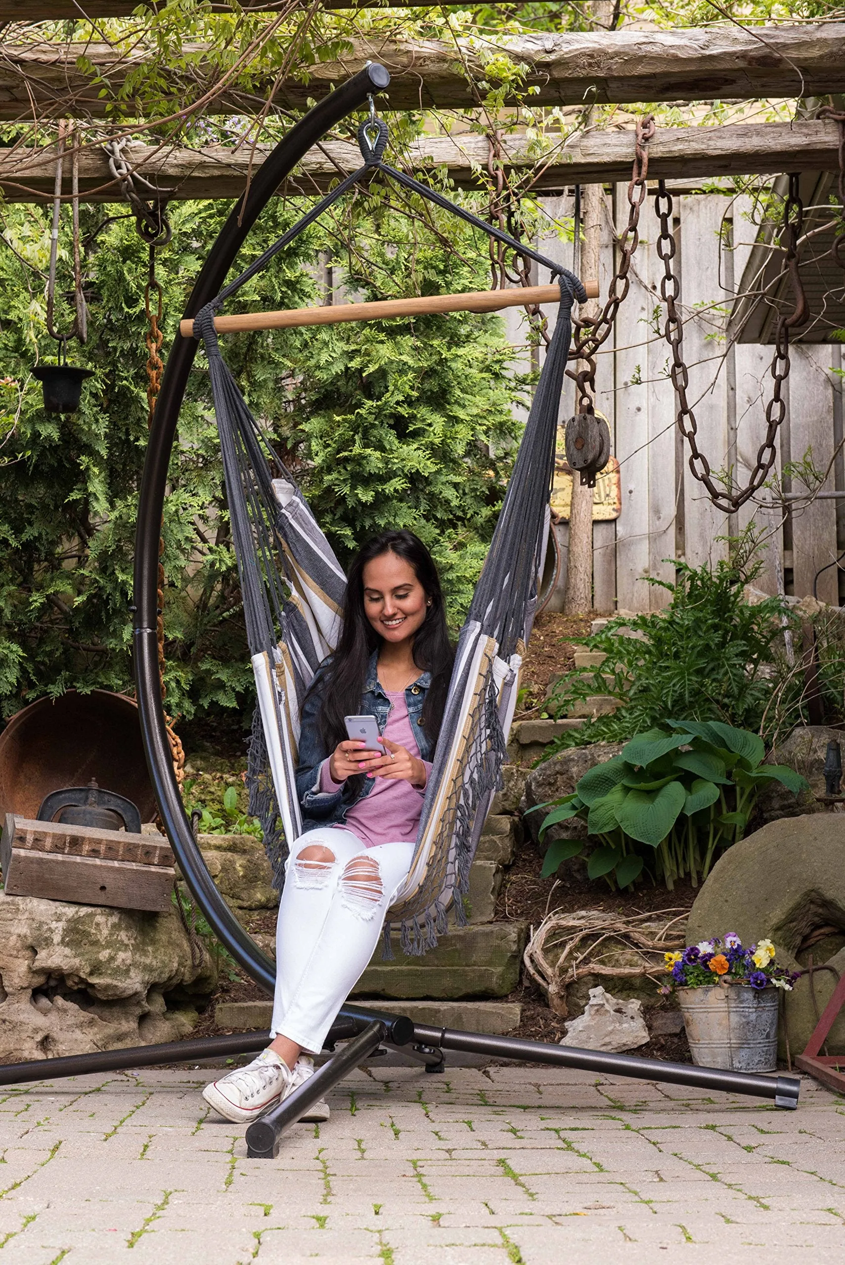 Hammock Black & White Chair - Vivere