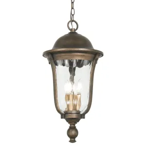 Havenwood 4 lights `12 in. Outdoor Hanging Lantern Bronze & Silver finish