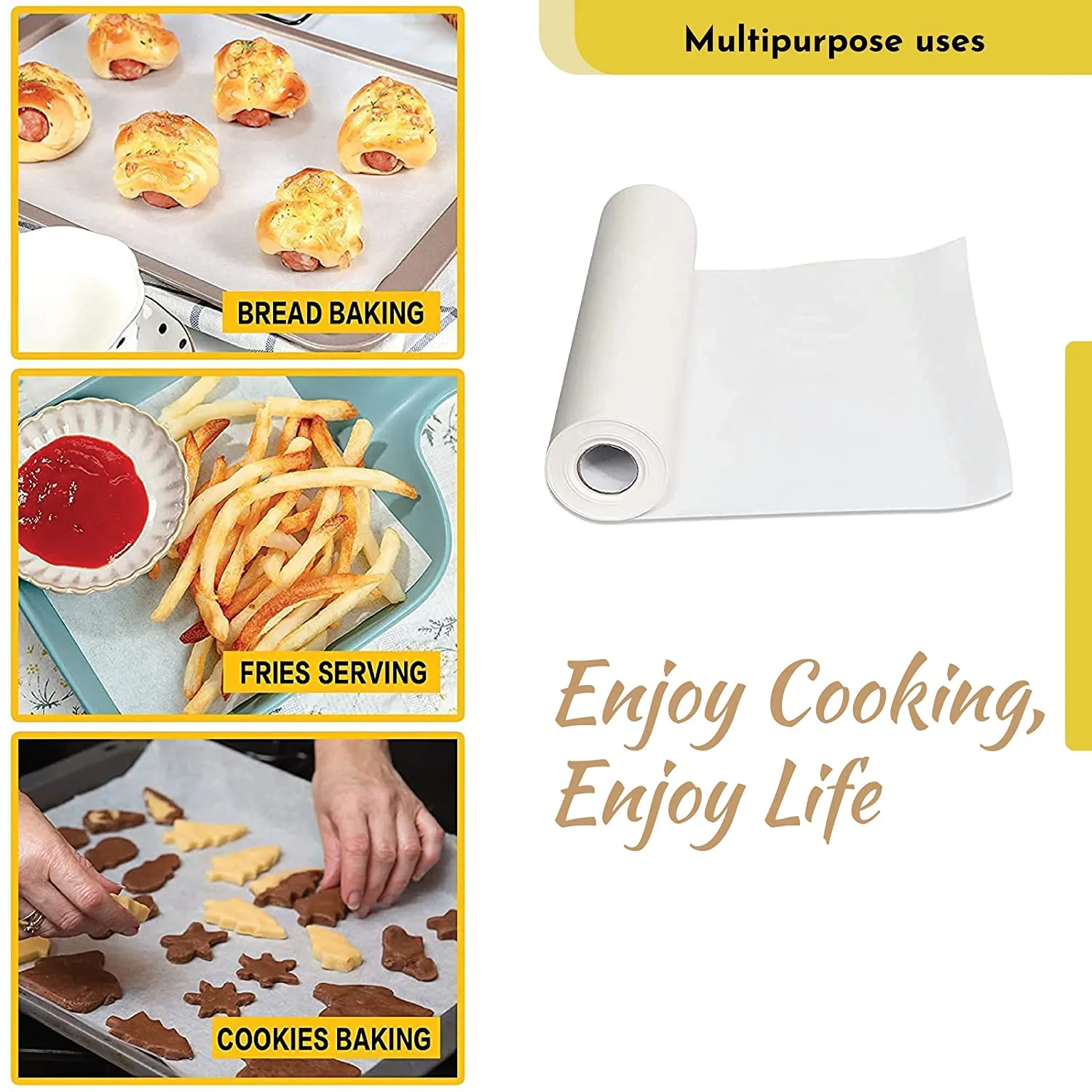 Heavy Duty Butter Paper Roll for Baking and Packaging- 21Mtr
