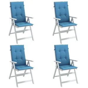 Highback Chair Cushions 4 pcs Melange Blue 120x50x4 cm Fabric