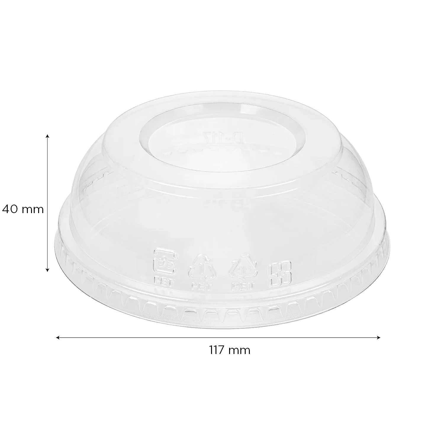 Karat PET Dome lid for 8-32oz PET Round Deli Container - 500 ct