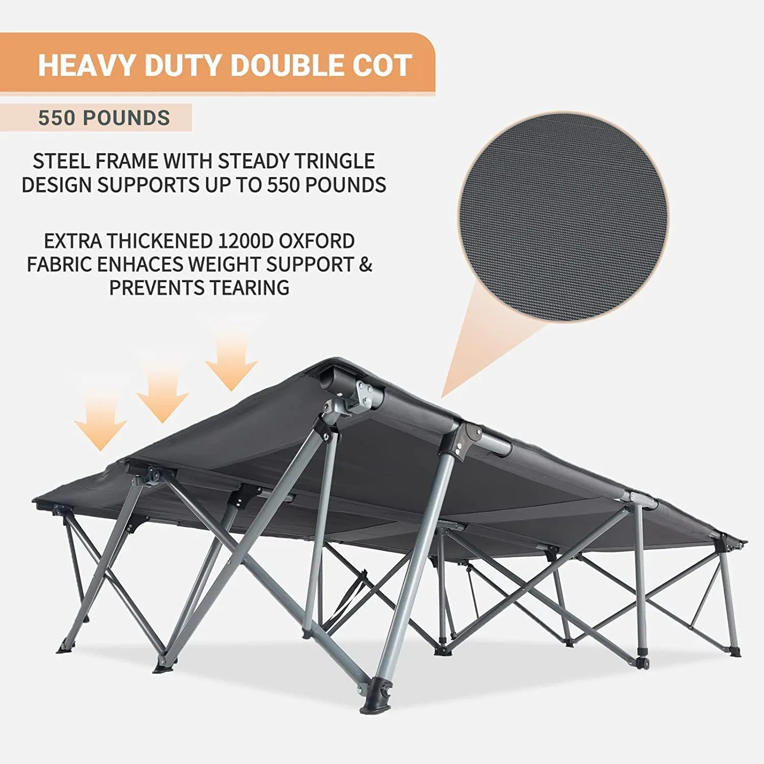 KingCamp Luxury Double Folding Camping Cot