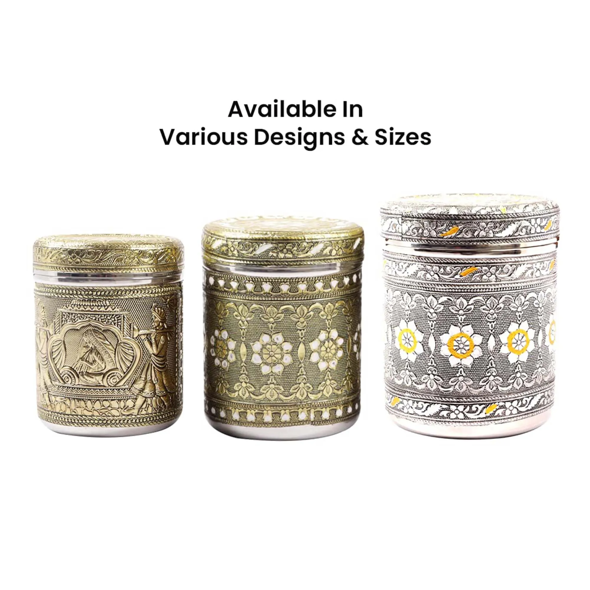 Kuber Industries 1600ml Ambrose Crafted Stainless Steel Containers for Kitchen with Lid | Aesthetic Multipurpose Storage Canister for Kitchen Organizer | Steel Dabba/Box for Home | Gold