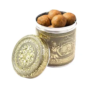 Kuber Industries 1600ml Ambrose Crafted Stainless Steel Containers for Kitchen with Lid | Aesthetic Multipurpose Storage Canister for Kitchen Organizer | Steel Dabba/Box for Home | Gold