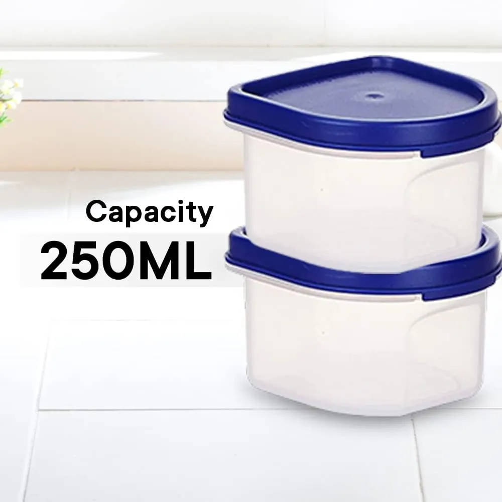 Kuber Industries Storage Utility Container|Plastic Unbreakable Food Storage Jar|Leak Roof,BPA Free Food Kitchen Organizer With Lid,250 ML,Set Of 6 (White) (Pack Of 4)