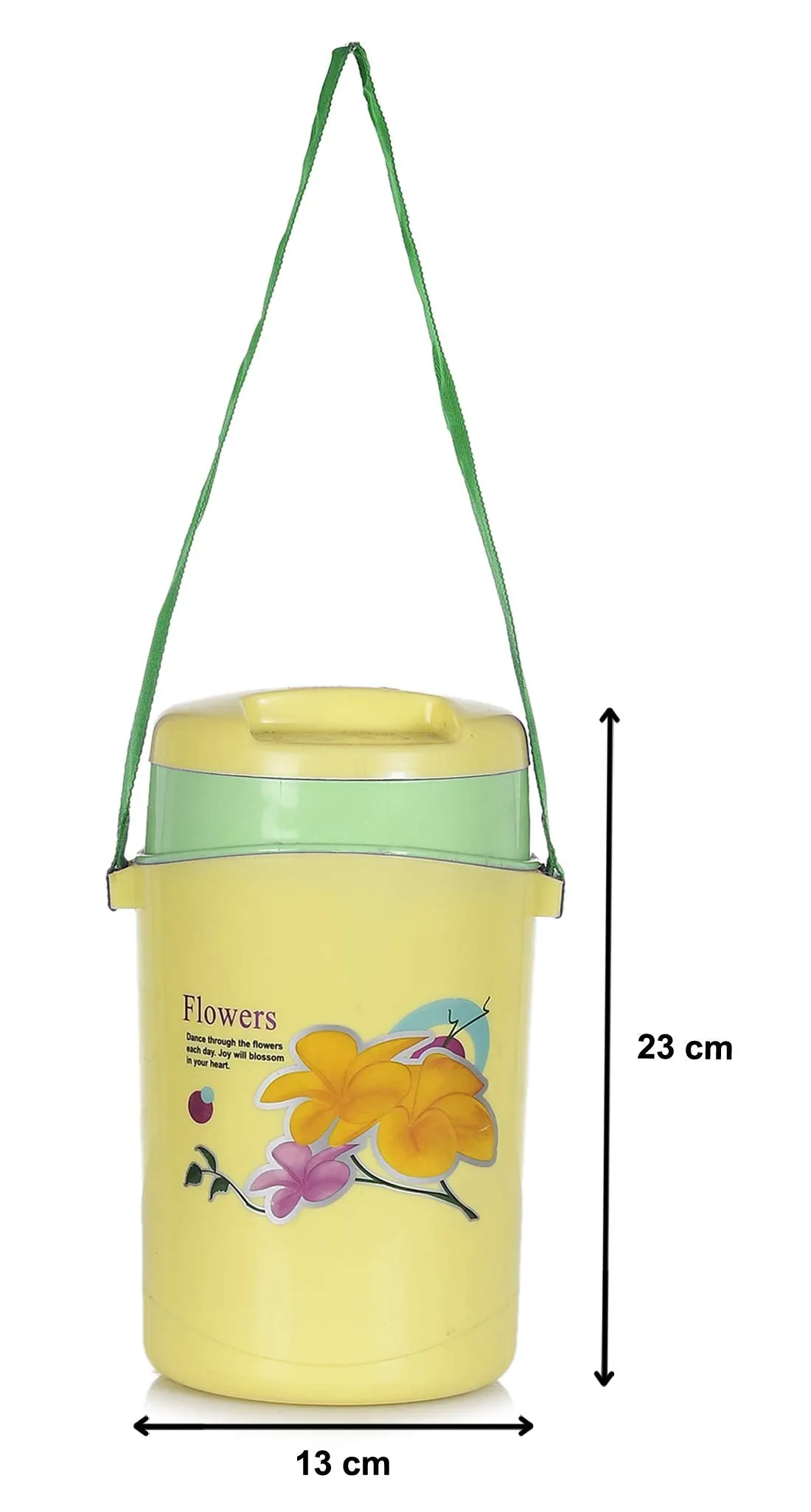 Kuber Industries 4 Inner Stainless Steel Tiffin Box for Office, School, College and Travelling (Yellow)-KUBMART15295
