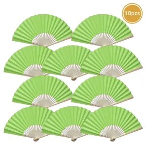 Light Lime Paper Folding Fan (10 pack)