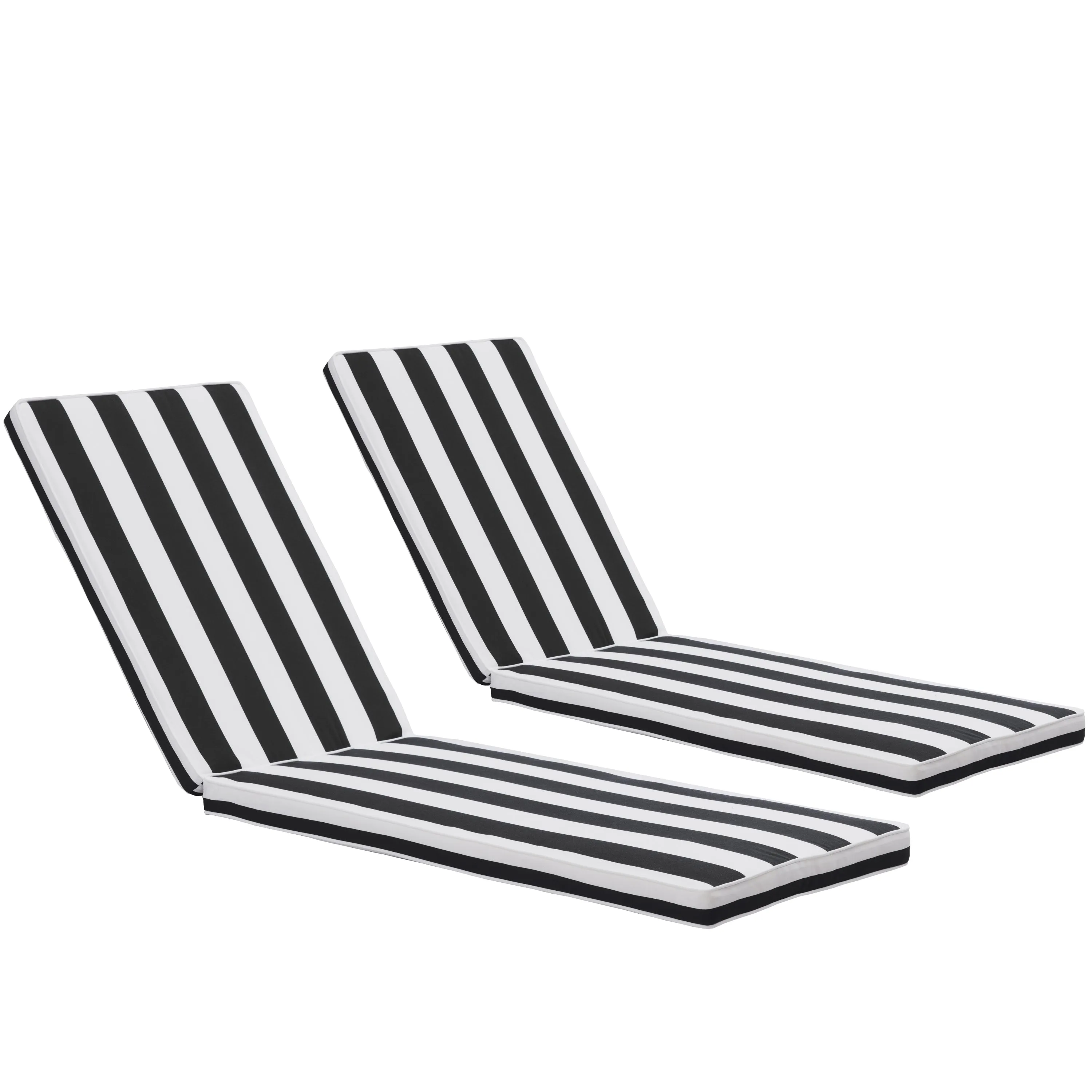 Lyons Outdoor Lounge Chair Cushion Replacement (Set of 2) - Black White