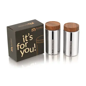 NanoNine Royale Canistore 700ml X 2 Gift Set Single Wall Stainless Steel Single Storage Container Capacity (Set of 2pc)