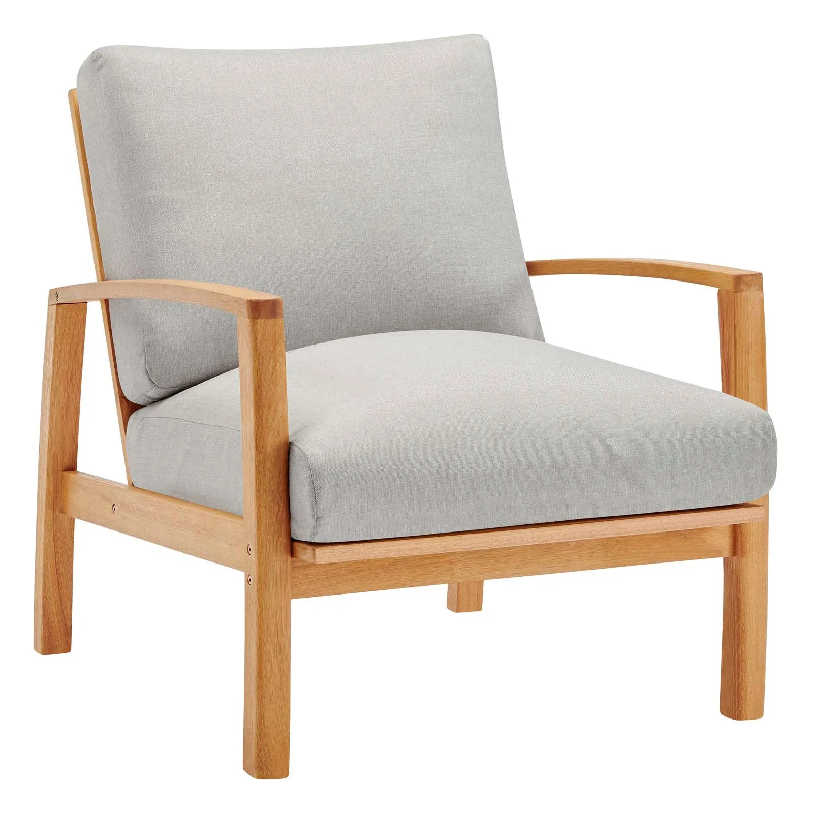 Orlean  3 Piece Outdoor Patio Eucalyptus Wood Set in Natural Light Gray