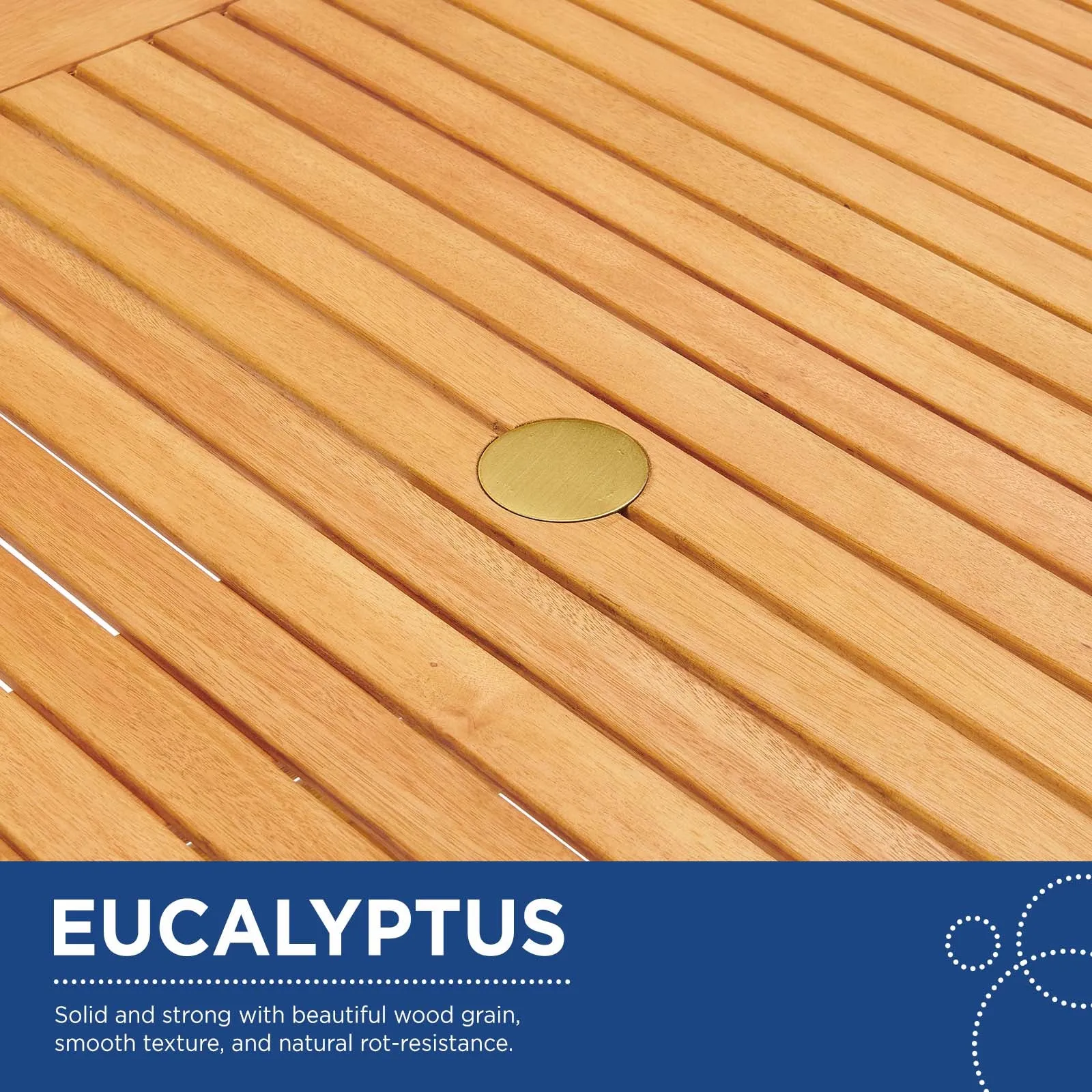 Orlean  3 Piece Outdoor Patio Eucalyptus Wood Set in Natural Light Gray