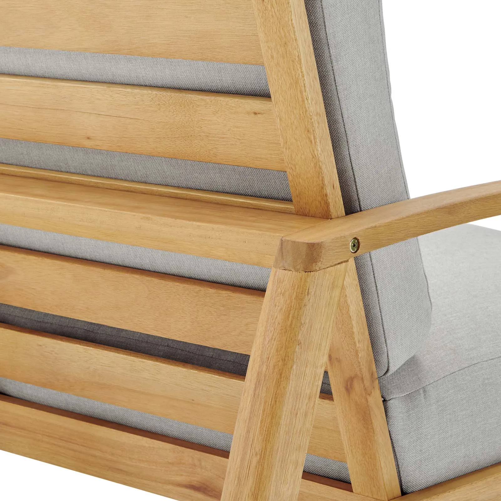 Orlean  3 Piece Outdoor Patio Eucalyptus Wood Set in Natural Light Gray