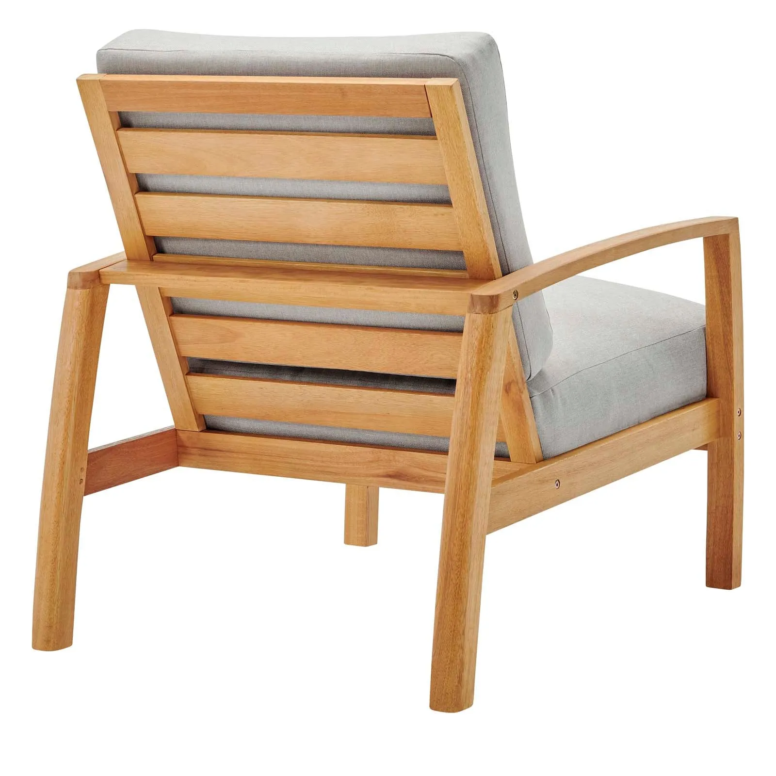 Orlean  3 Piece Outdoor Patio Eucalyptus Wood Set in Natural Light Gray