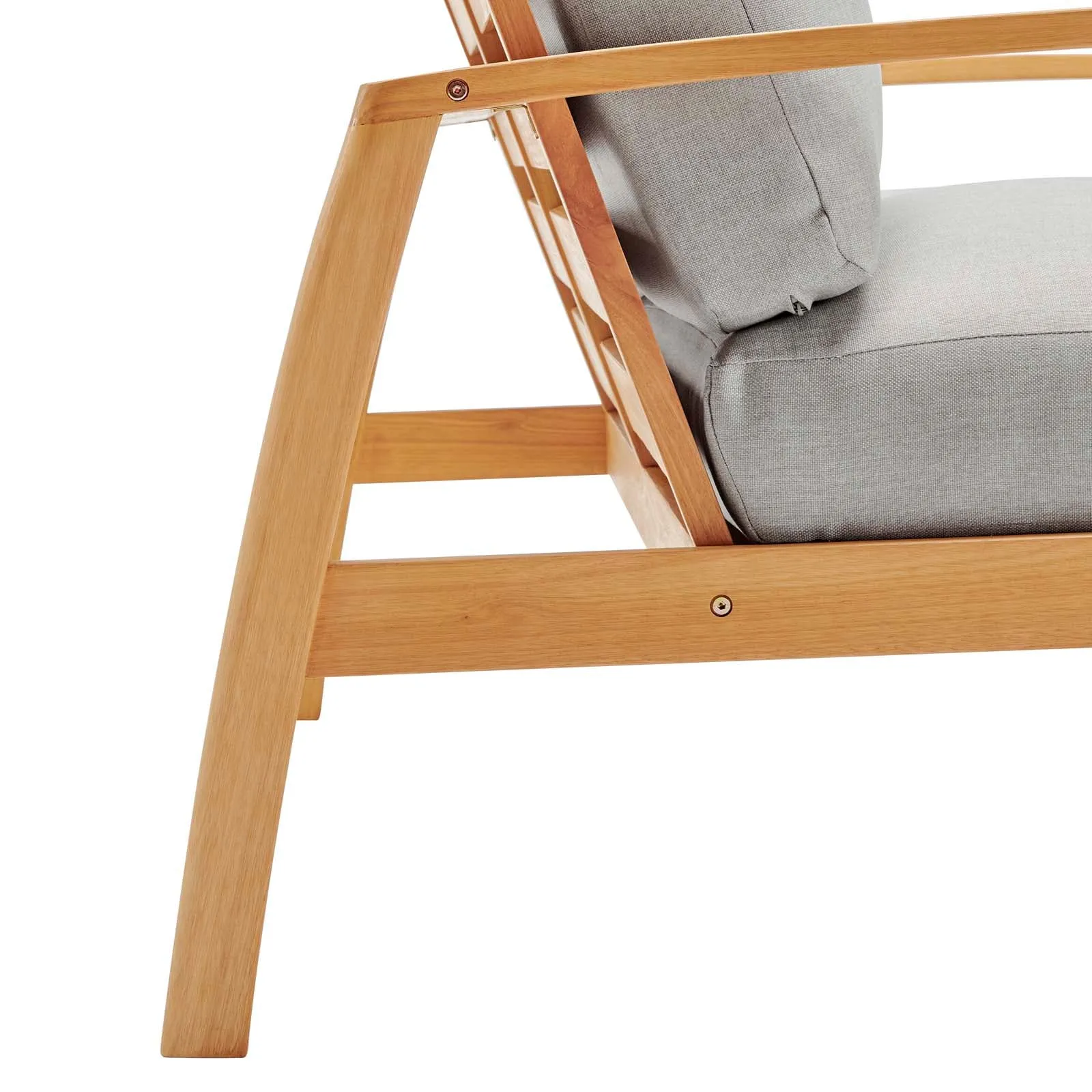 Orlean Outdoor Patio Eucalyptus Wood Loveseat Natural Light Gray