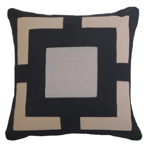 Outdoor Panel Black Lounge Cushion 55 x 55 cm
