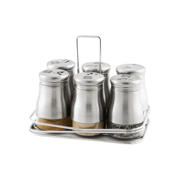 OZIBA SET OF STEEL SPICE CONTAINER HOMANTOUS 6PCS