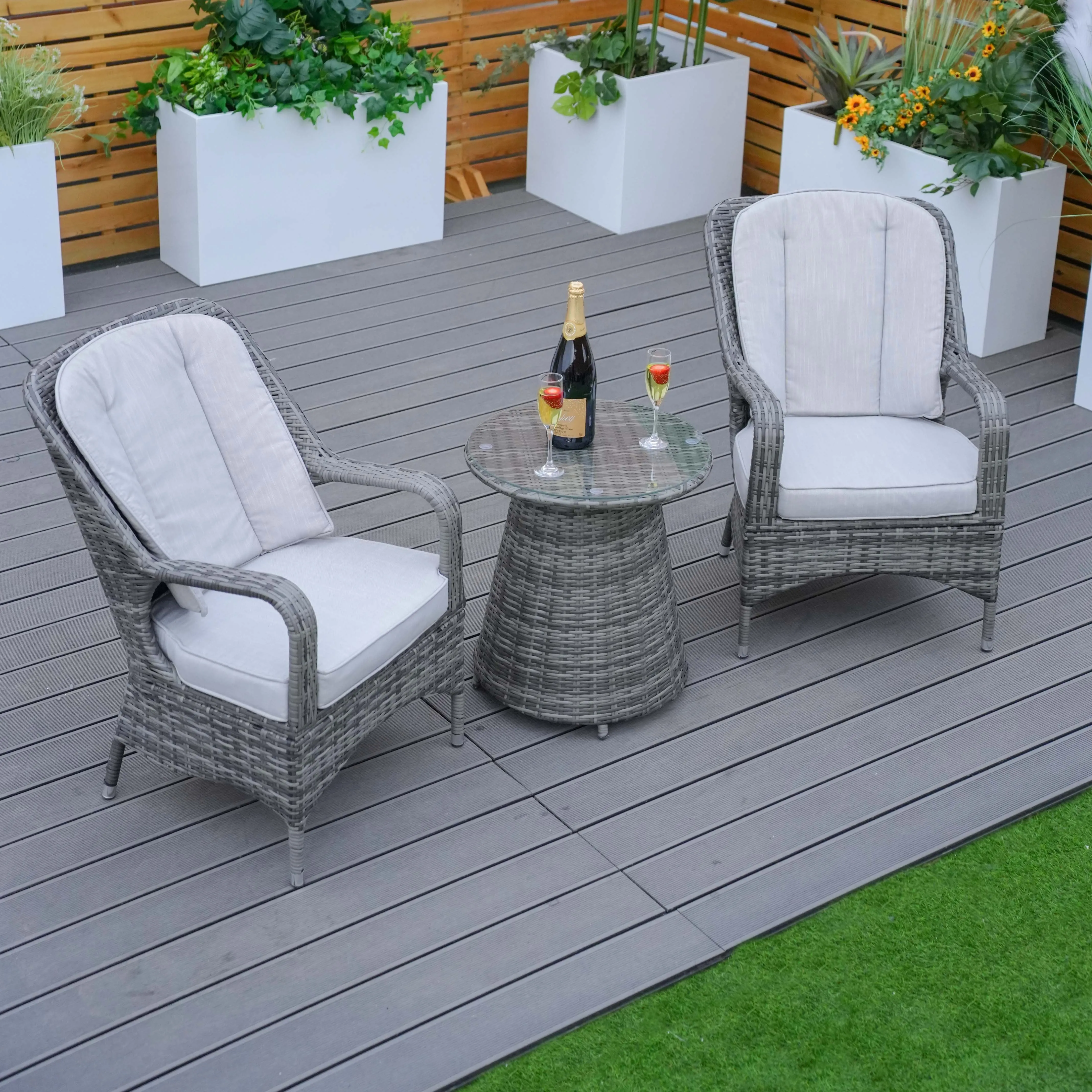 Parma Bistro Set (Grey)