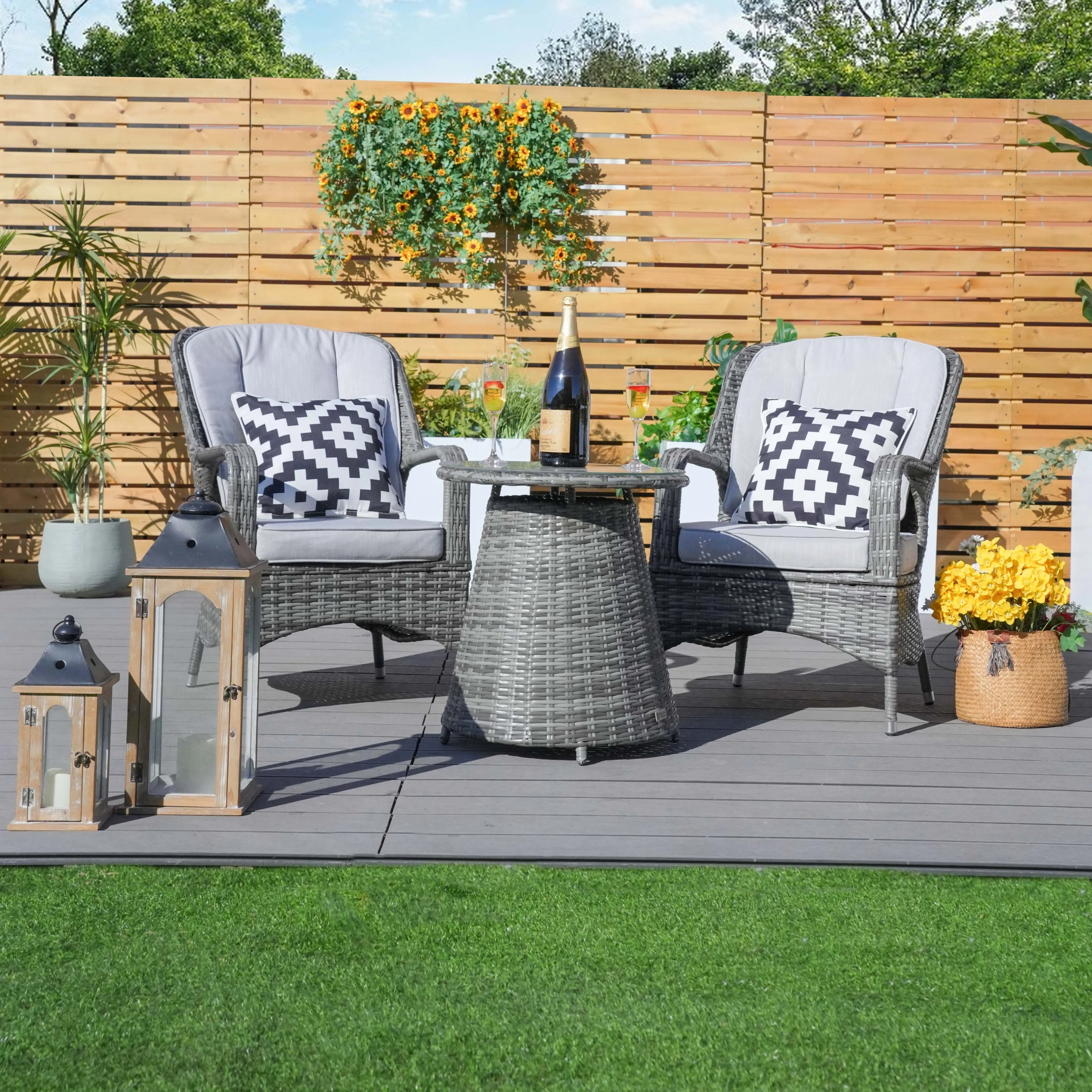 Parma Bistro Set (Grey)