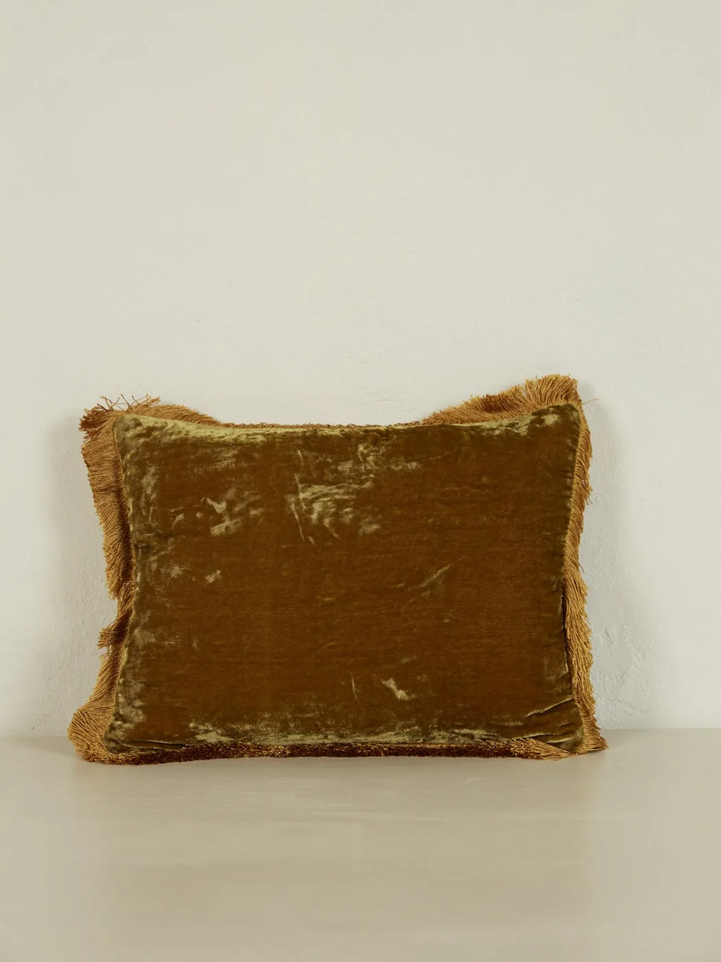 Rectangular Cushion 30x40 - Gold Bronze with Gold Fringe