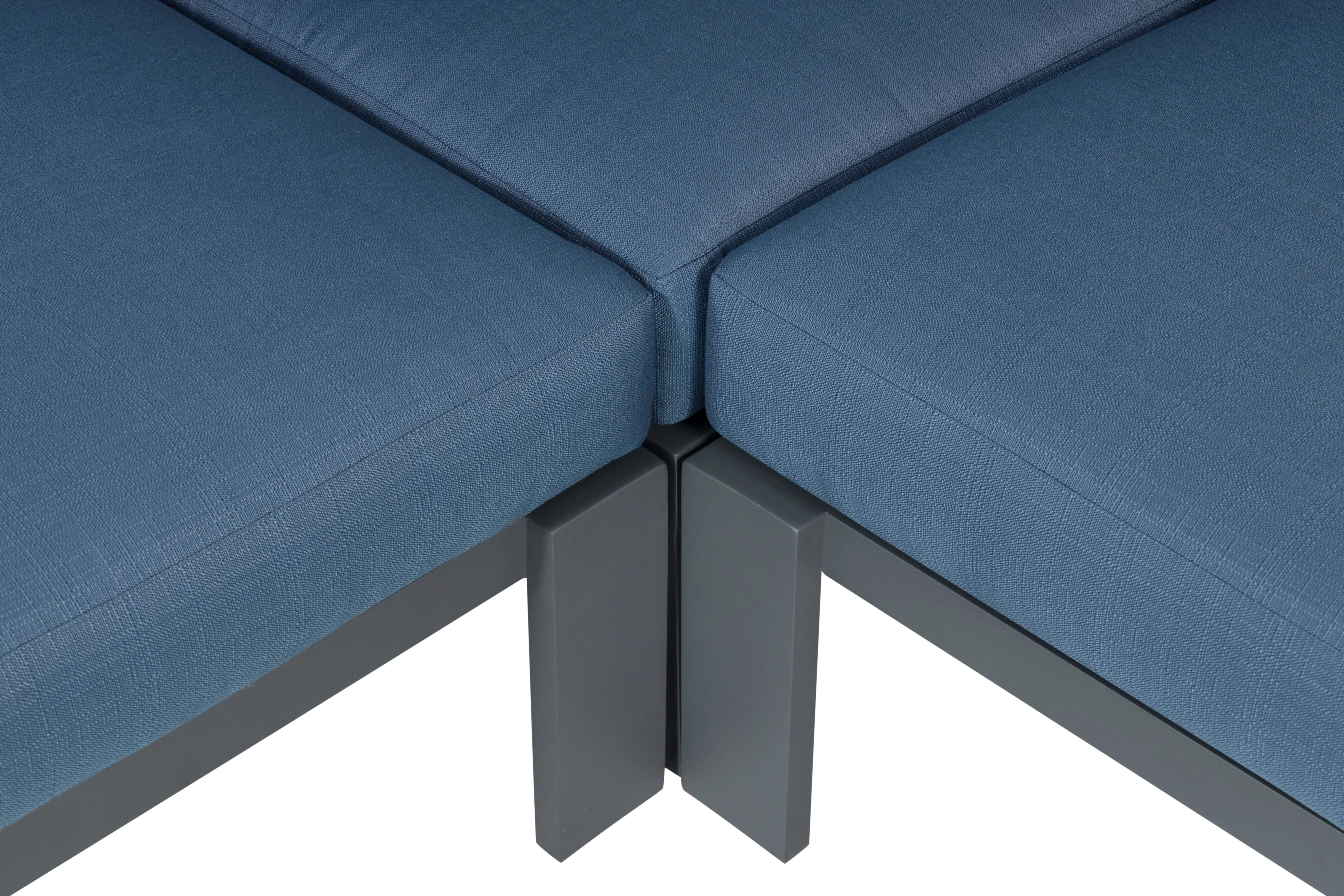 Sardinia Aluminum Frame Outdoor Sectional Sofa - Blue Cushions