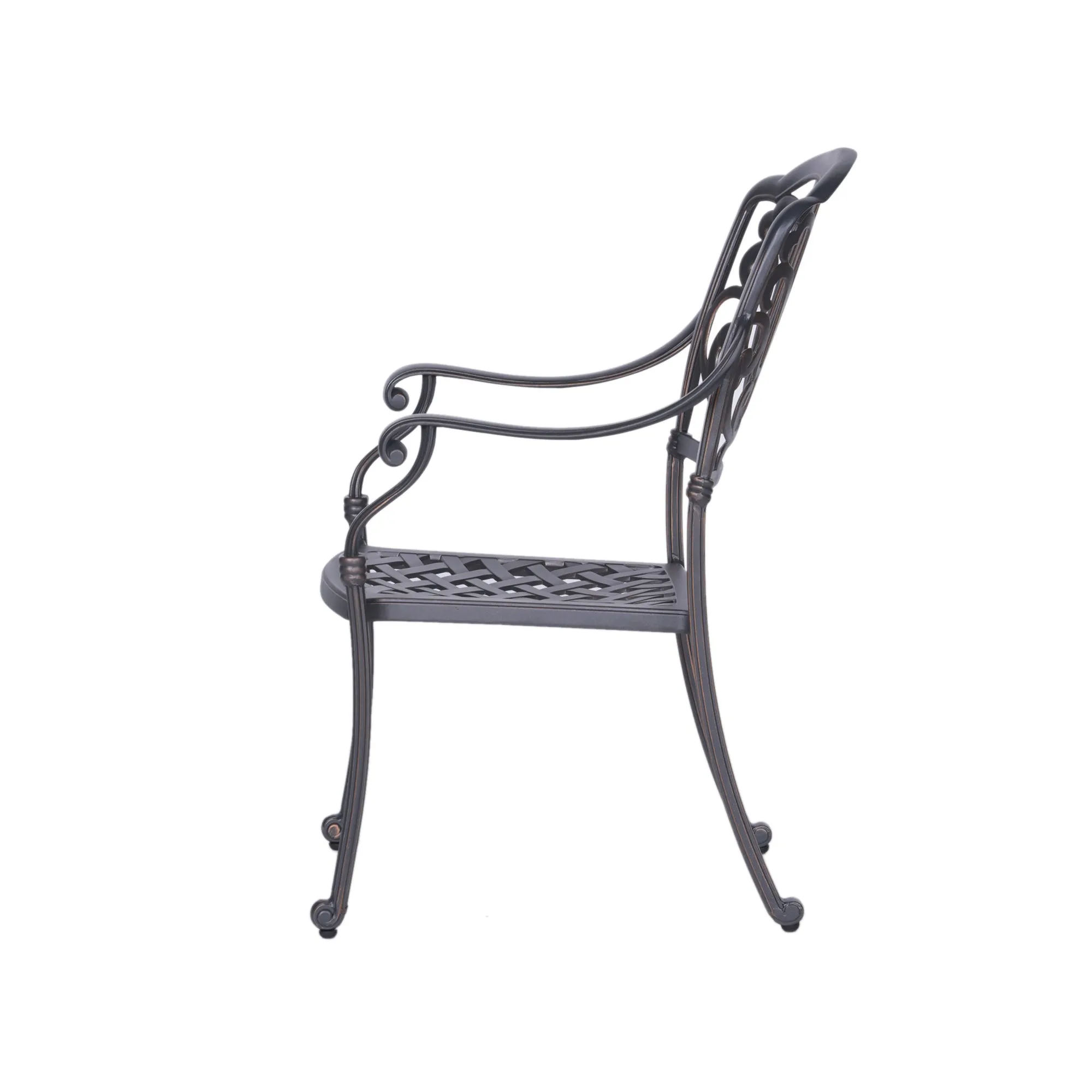 Savanna Patio Outdoor Aluminum Dining Armchair  (Set of 2) - Silver