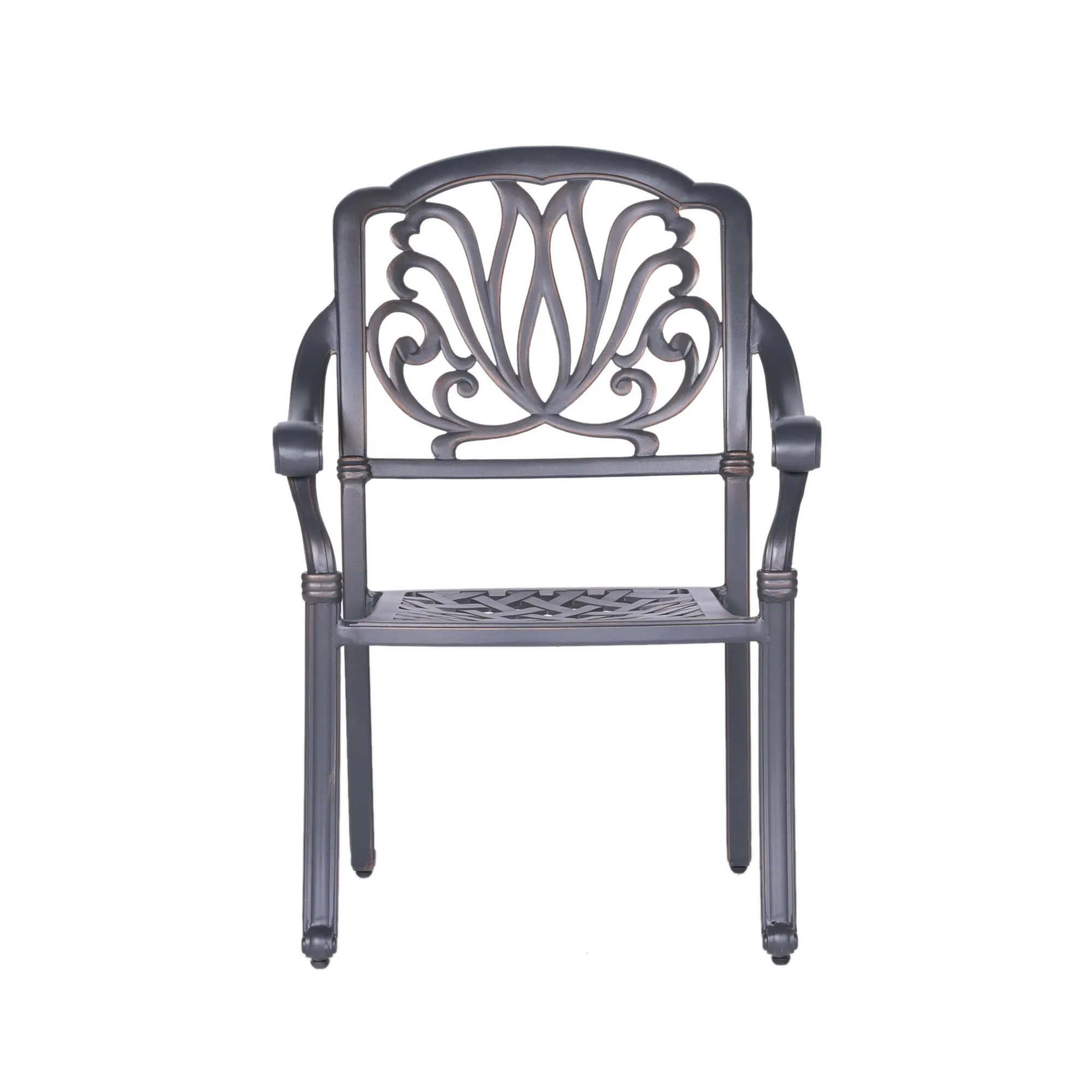 Savanna Patio Outdoor Aluminum Dining Armchair  (Set of 2) - Silver