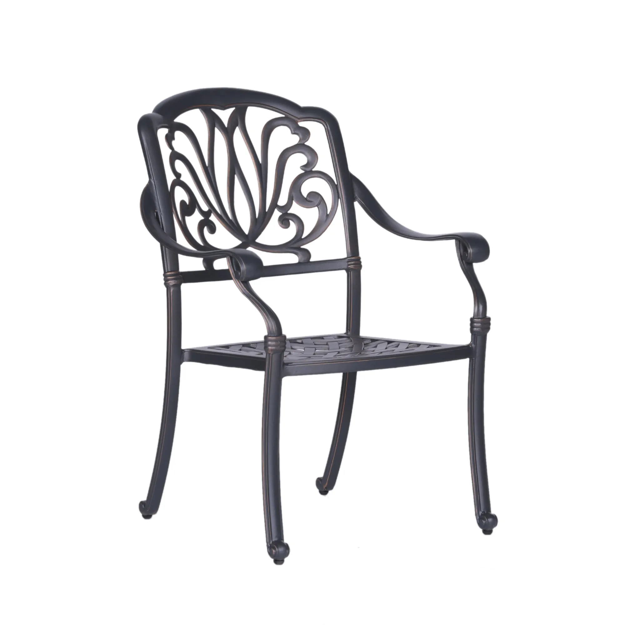 Savanna Patio Outdoor Aluminum Dining Armchair  (Set of 2) - Silver