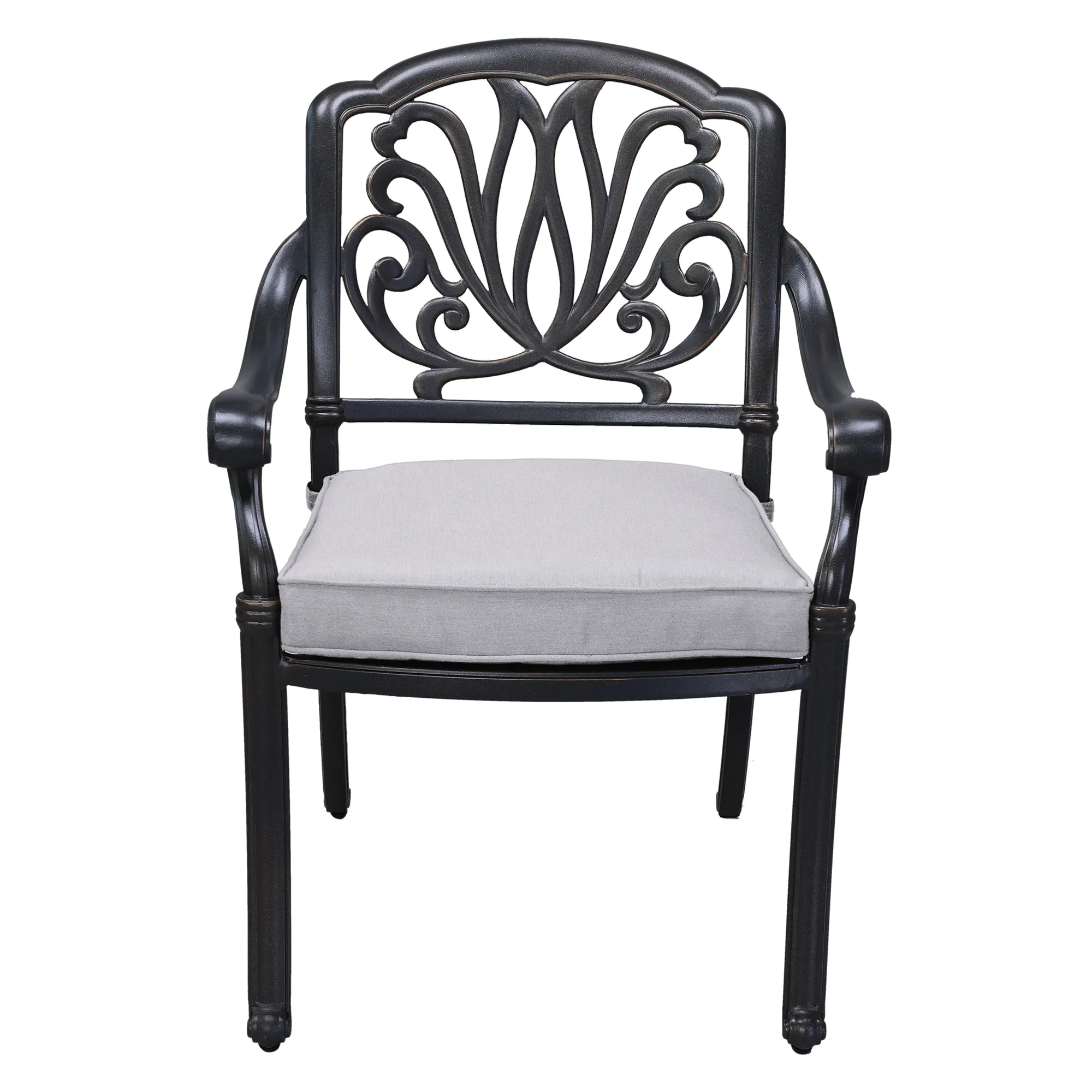 Savanna Patio Outdoor Aluminum Dining Armchair  (Set of 2) - Silver