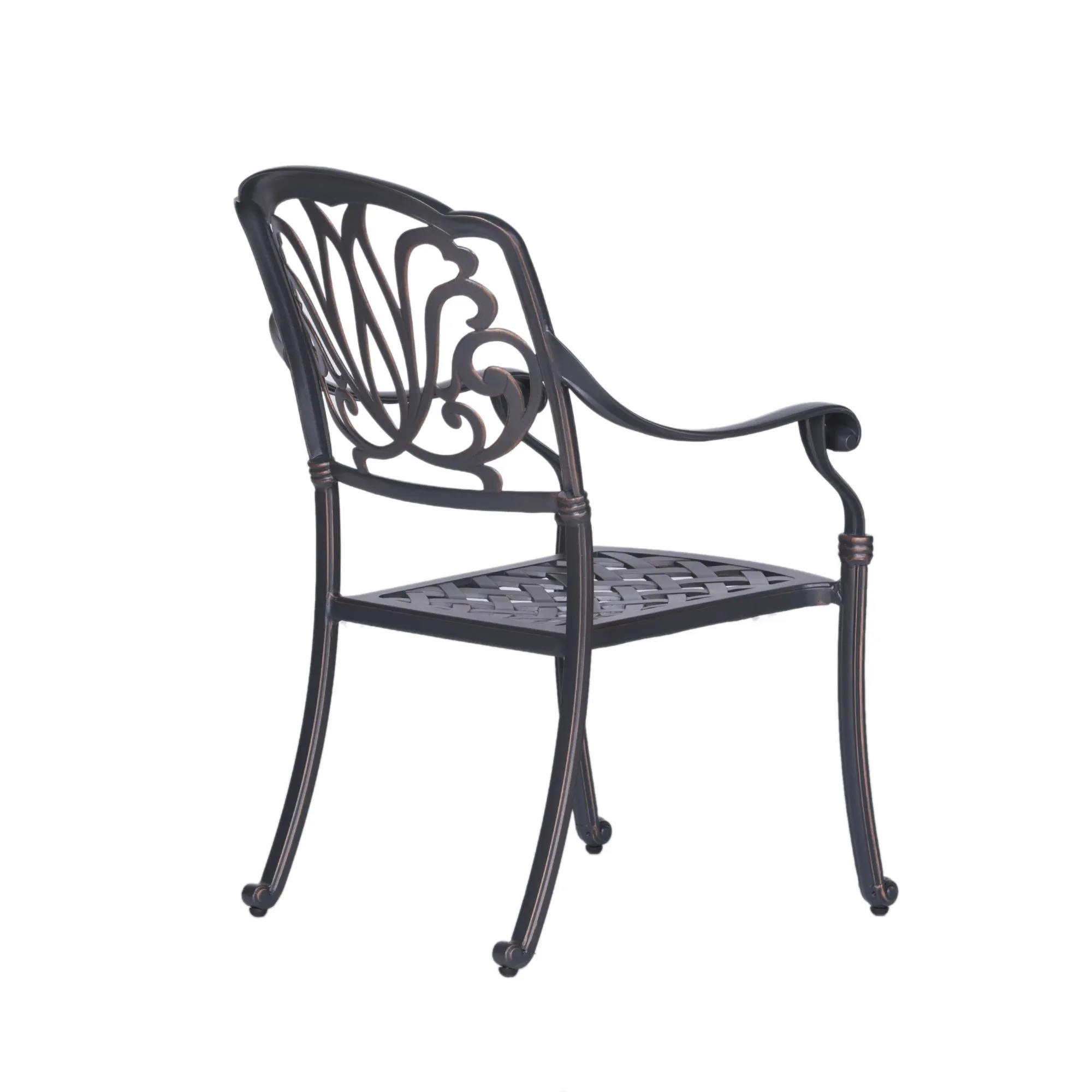 Savanna Patio Outdoor Aluminum Dining Armchair  (Set of 2) - Silver