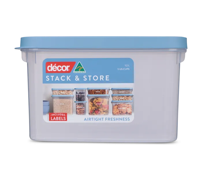 Stack & Store Pantry Containers, Oblong, 1.2L