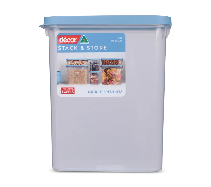 Stack & Store Pantry Containers, Oblong, 2.5L