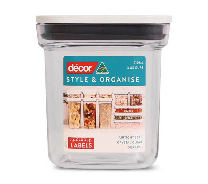 Style & Organise Pantry Containers, Square, 710ml