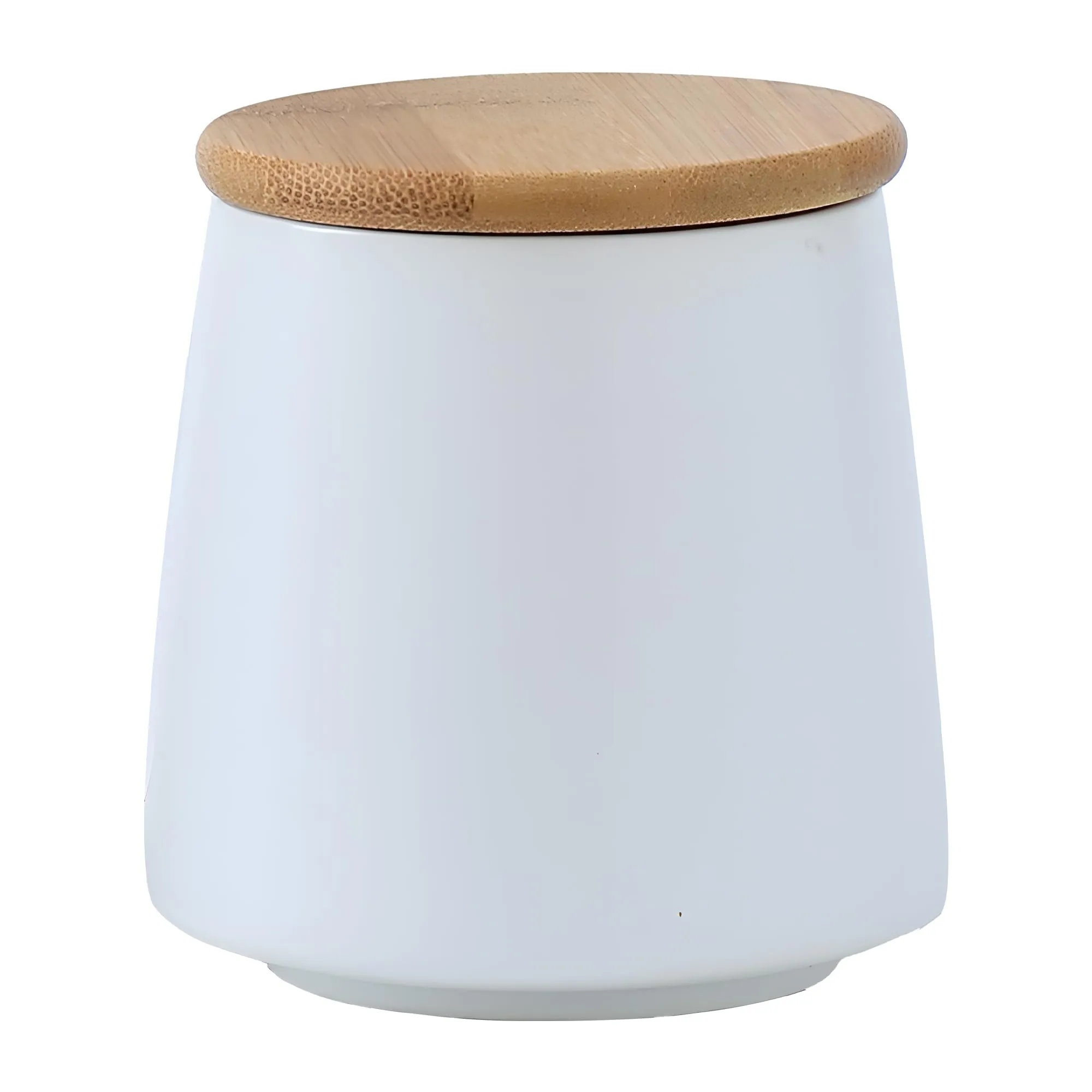 UMAI Ceramic Jar For Kitchen Storage With Bamboo Lid | Air Tight Kitchen Containers For Storage | Multipurpose Jar For Pickle Dry Fruits Nuts | BPA Free | 500ml | White |