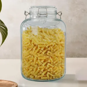 UMAI Glass Jar for Kitchen 4000 ml Mason Jars with Lids | Airtight Containers For Storage with Stainless Steel Handle & Leakproof Rubber Gasket | Storage Organizer for Kitchen
