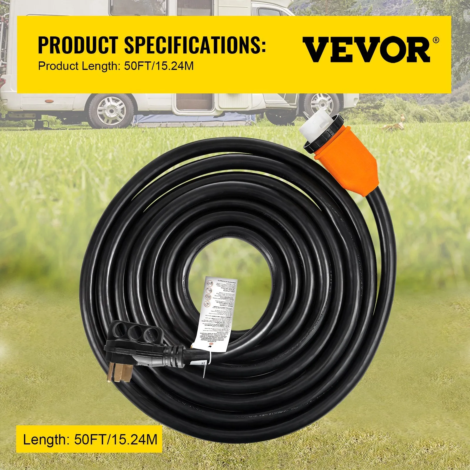 Vevor Generator Power Cord Heavy Duty 50' 12000W 50 Amp New