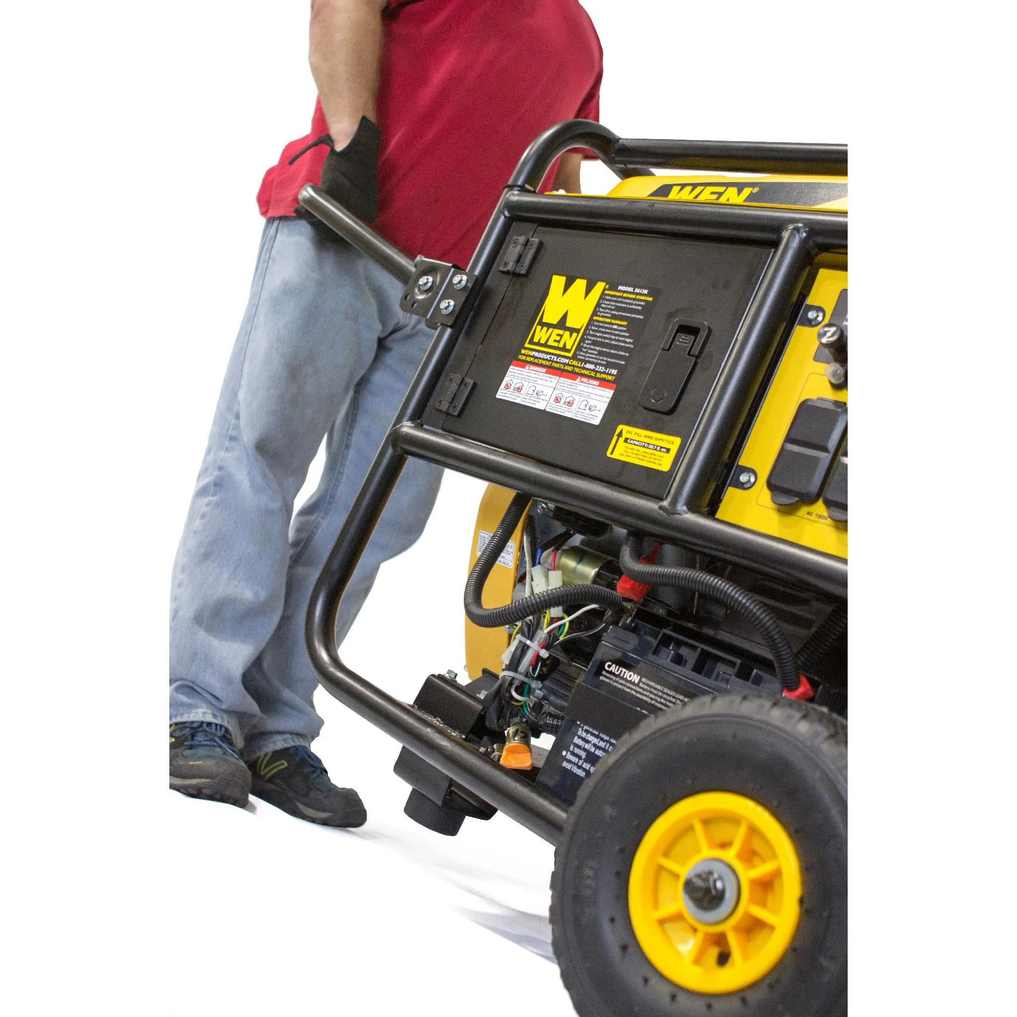 WEN 5613K 13000-Watt Portable Standby Generator with Wheel Kit and Electric Start