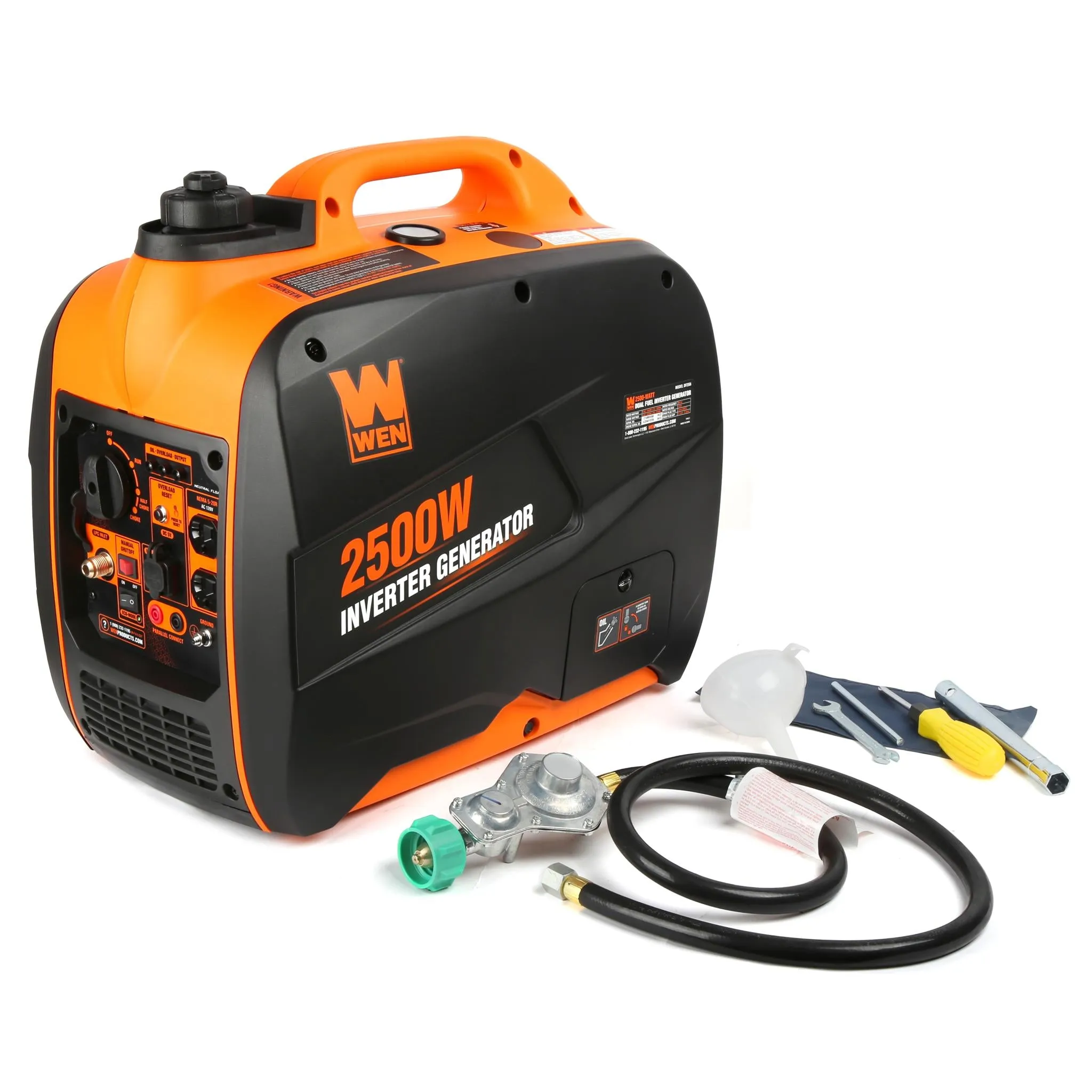 WEN DF250i Super Quiet 2500-Watt Portable Dual Fuel Inverter Generator with Fuel Shut-Off