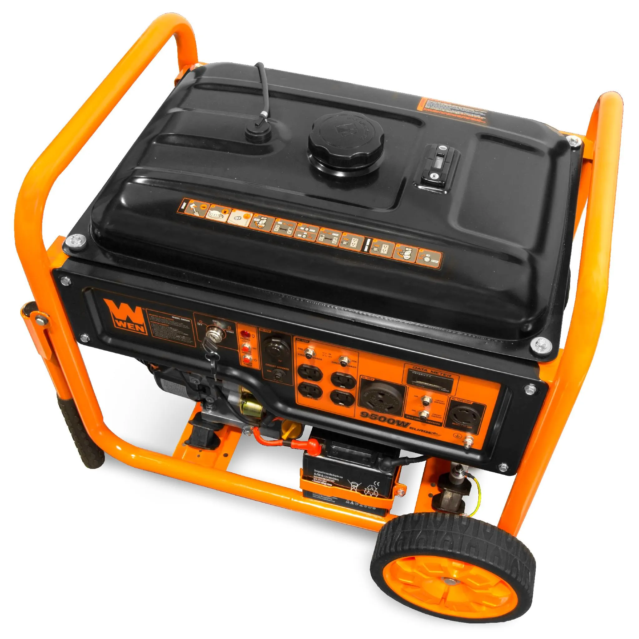 WEN GN9500 9500-Watt 420cc Transfer Switch and RV Ready 120V/240V Portable Generator with Remote Electric Start, CARB Compliant
