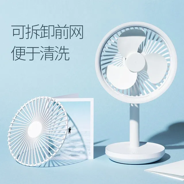 Xiaomi Desktop Fan 60 Degree Shaking Head Height Wind Speed Adjustable 4000mAh Type-C Chargeable Light Portable Fan SOLOVE Make